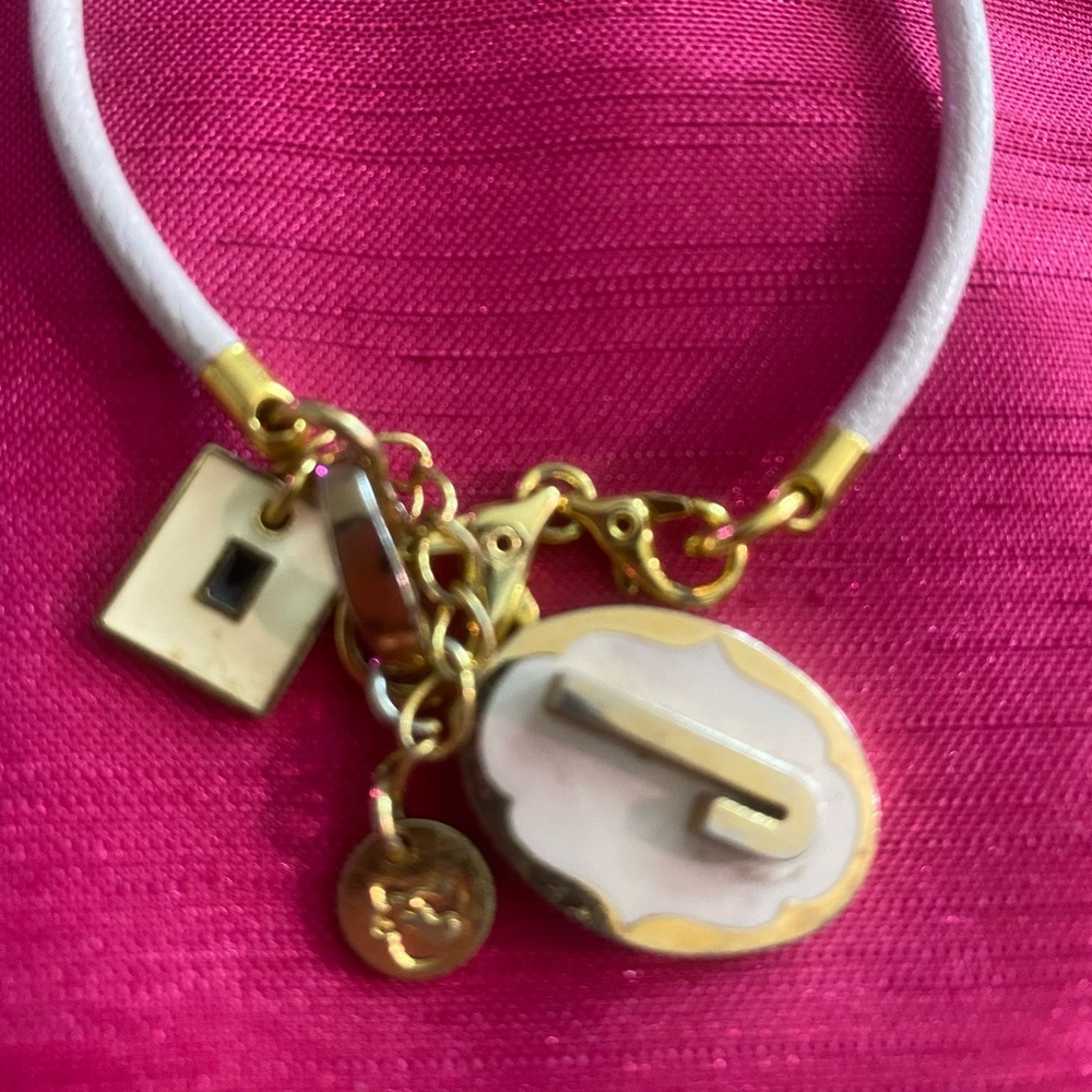 Spartan Leather Initial “J” charm bracelet